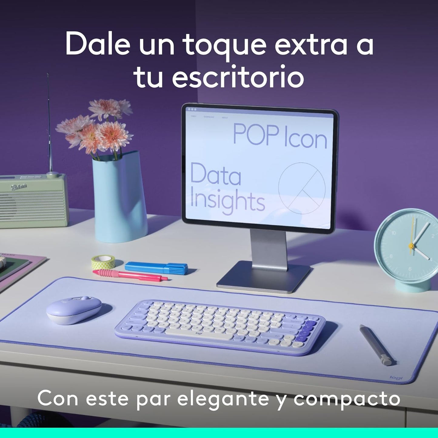 Teclado Logitech Pop Icon Combo - Lila