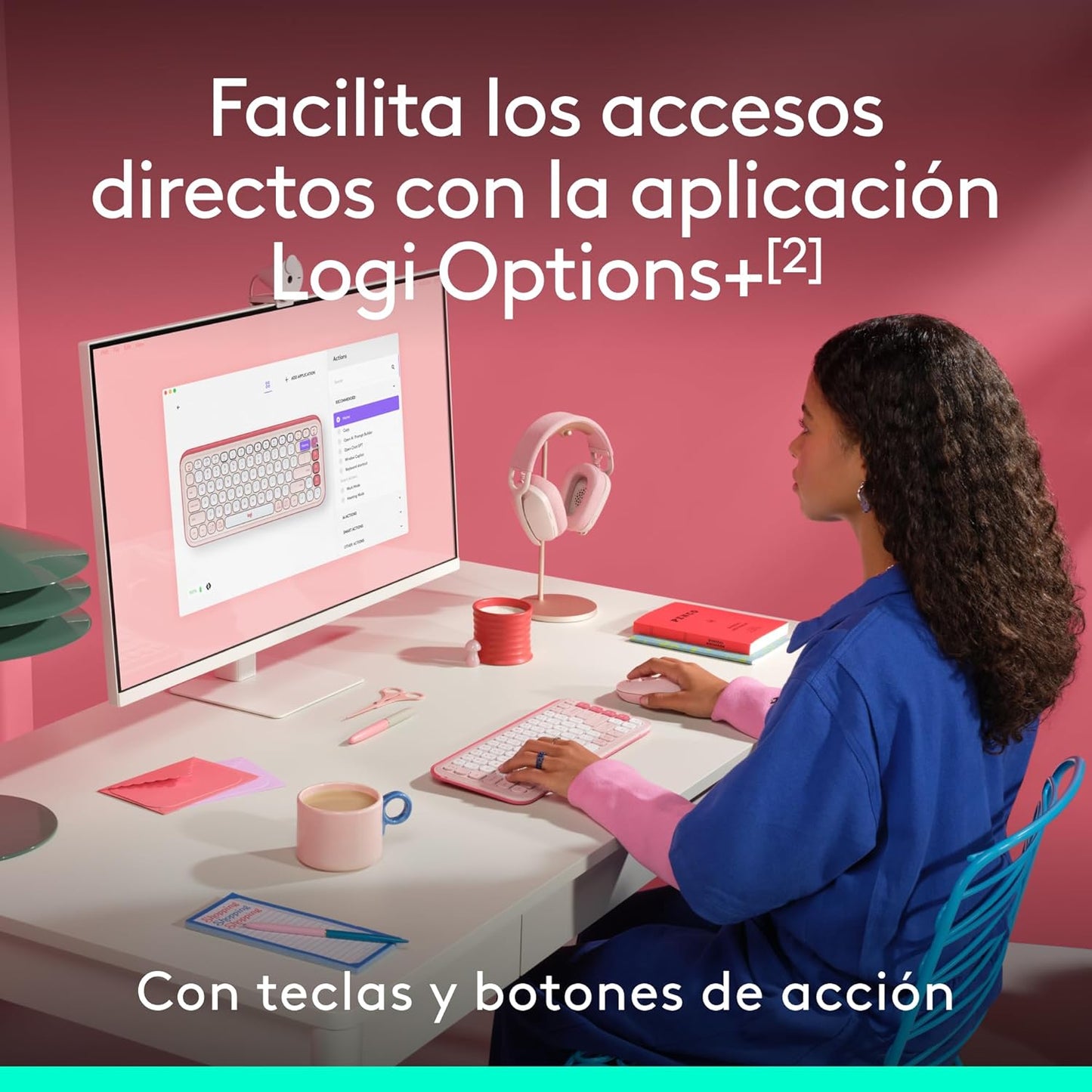 Teclado Logitech Pop Icon Combo - Rosado