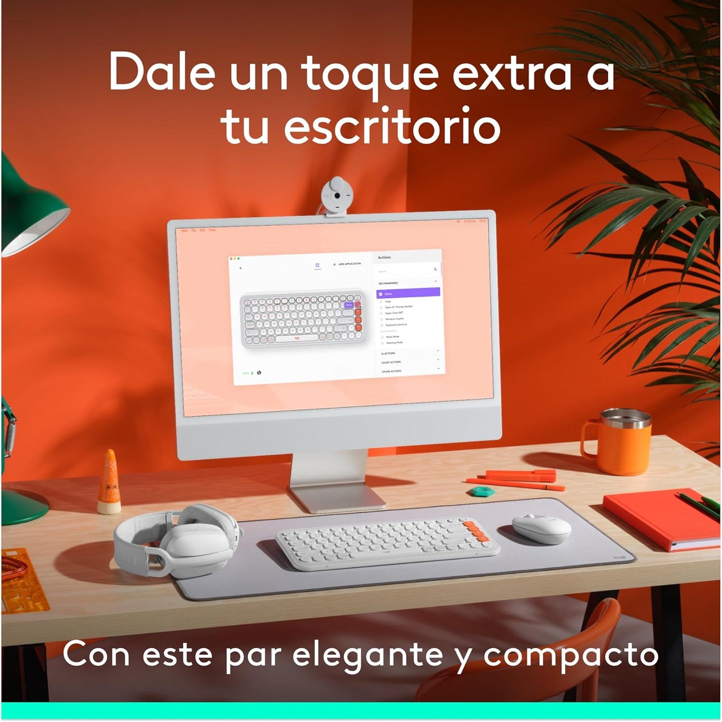 Teclado Logitech Pop Icon Combo - Blanco Crudo