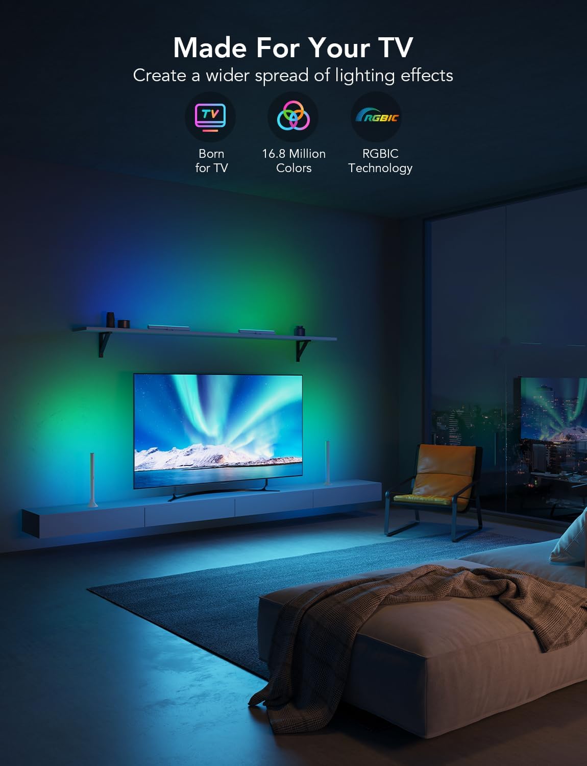 BARRA DE LUCES GOVEE SMART FLOW PRO RGBIC TV 55-77