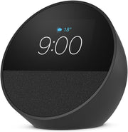 AMAZON ECHO SPOT 2024 CON RELOJ, ALARMA Y ALEXA - NEGRO