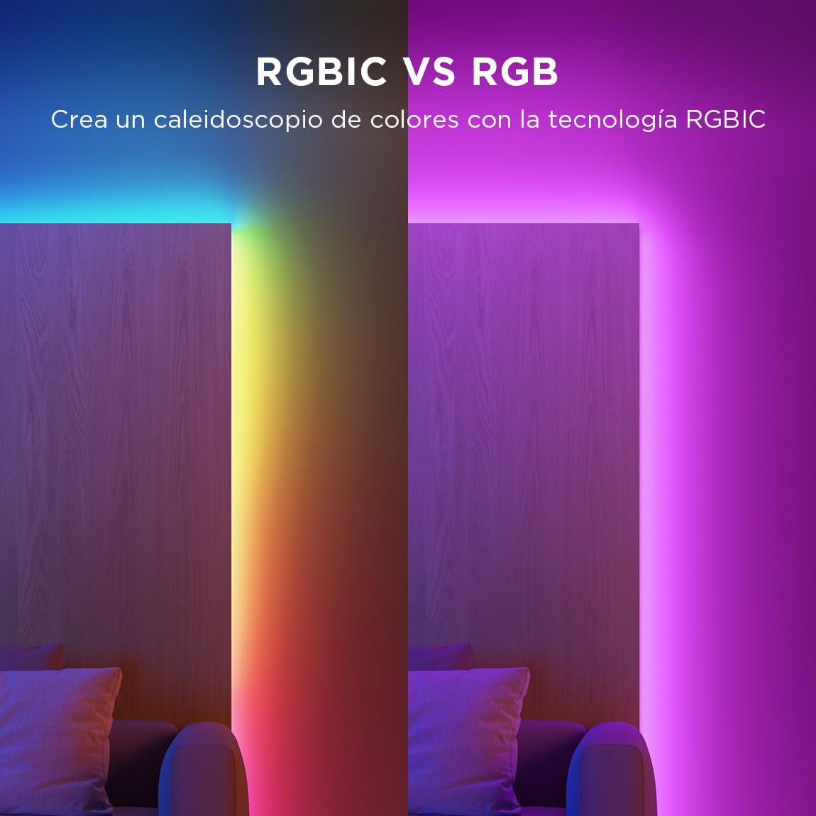 LUCES GOVEE H612A BASIC WIFI RGBIC + BLUETOOTH LED STRIP WITH PROTECTIVE COATING 5 METROS H612AAD110M