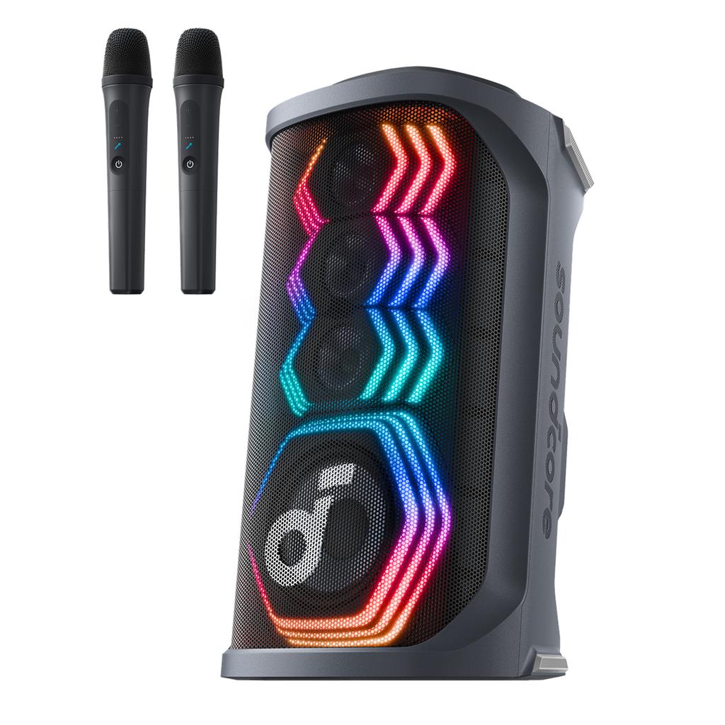 Soundcore Parlante Portátil Rave 3S + 2 Micrófonos