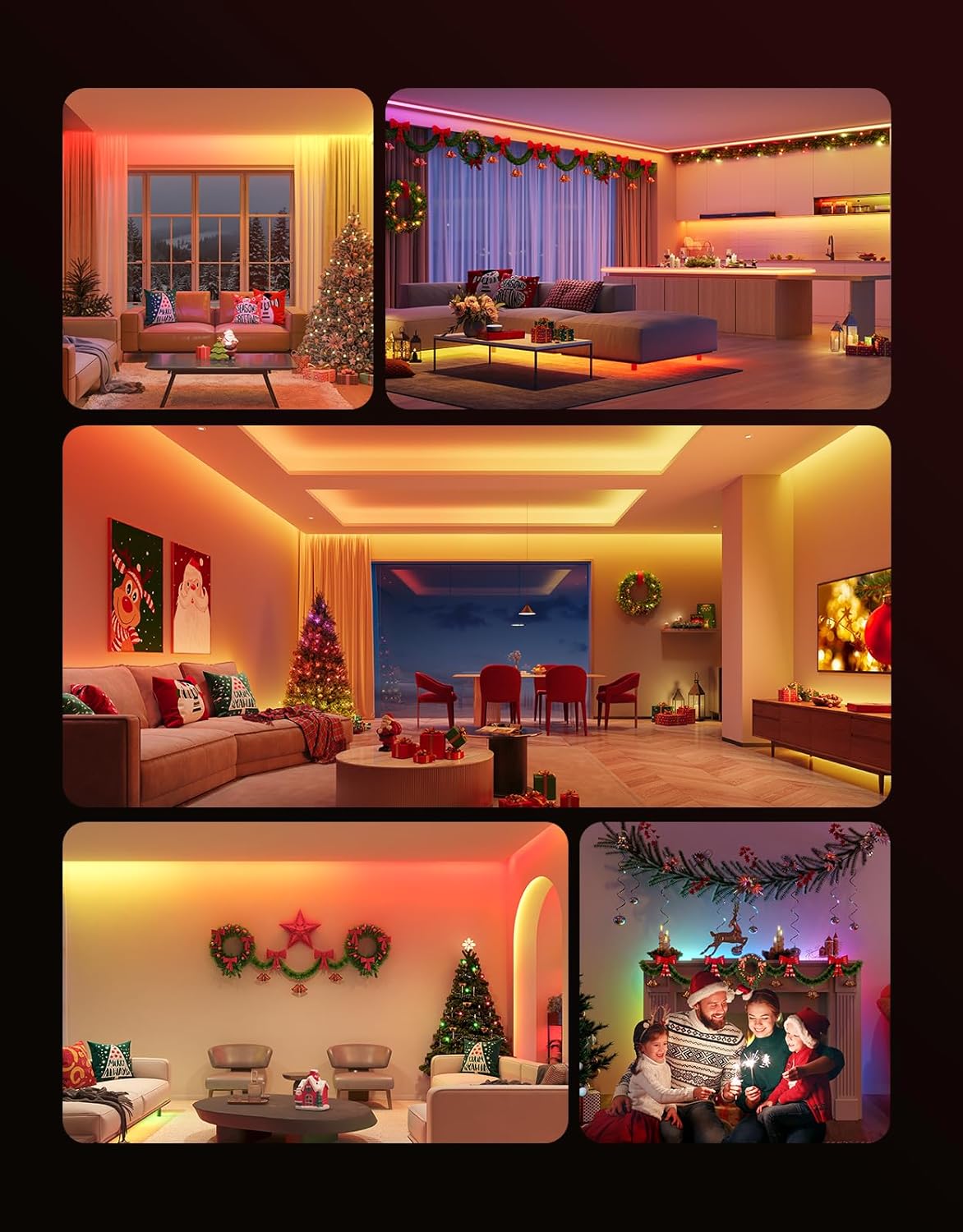 CABLE DE LUCES GOVEE LED RGBIC WIFI + BLUETOOTH LED CON COVERTOR DE PROTECCION 5MTS H619A1D1-OF-LA