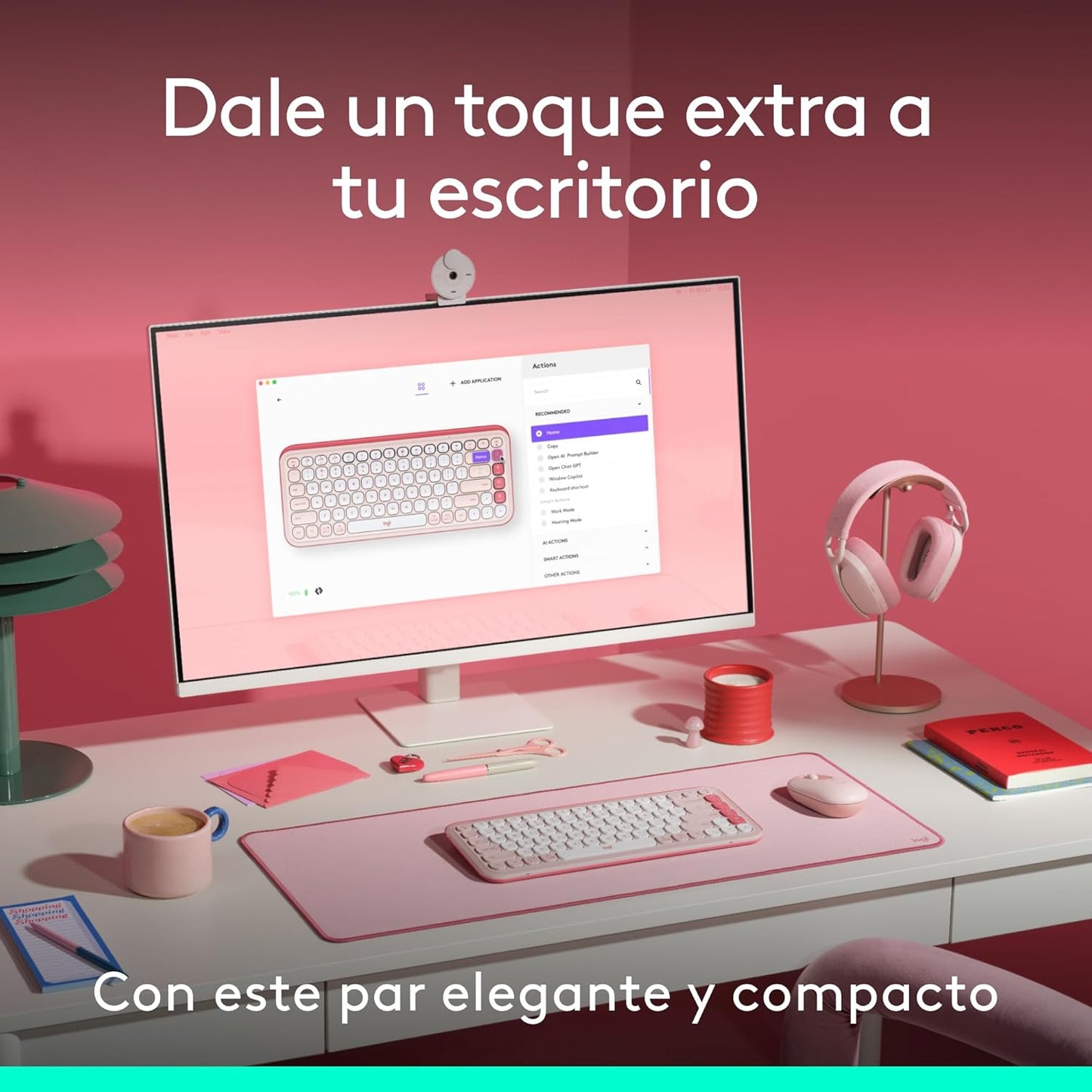 Teclado Logitech Pop Icon Combo - Rosado