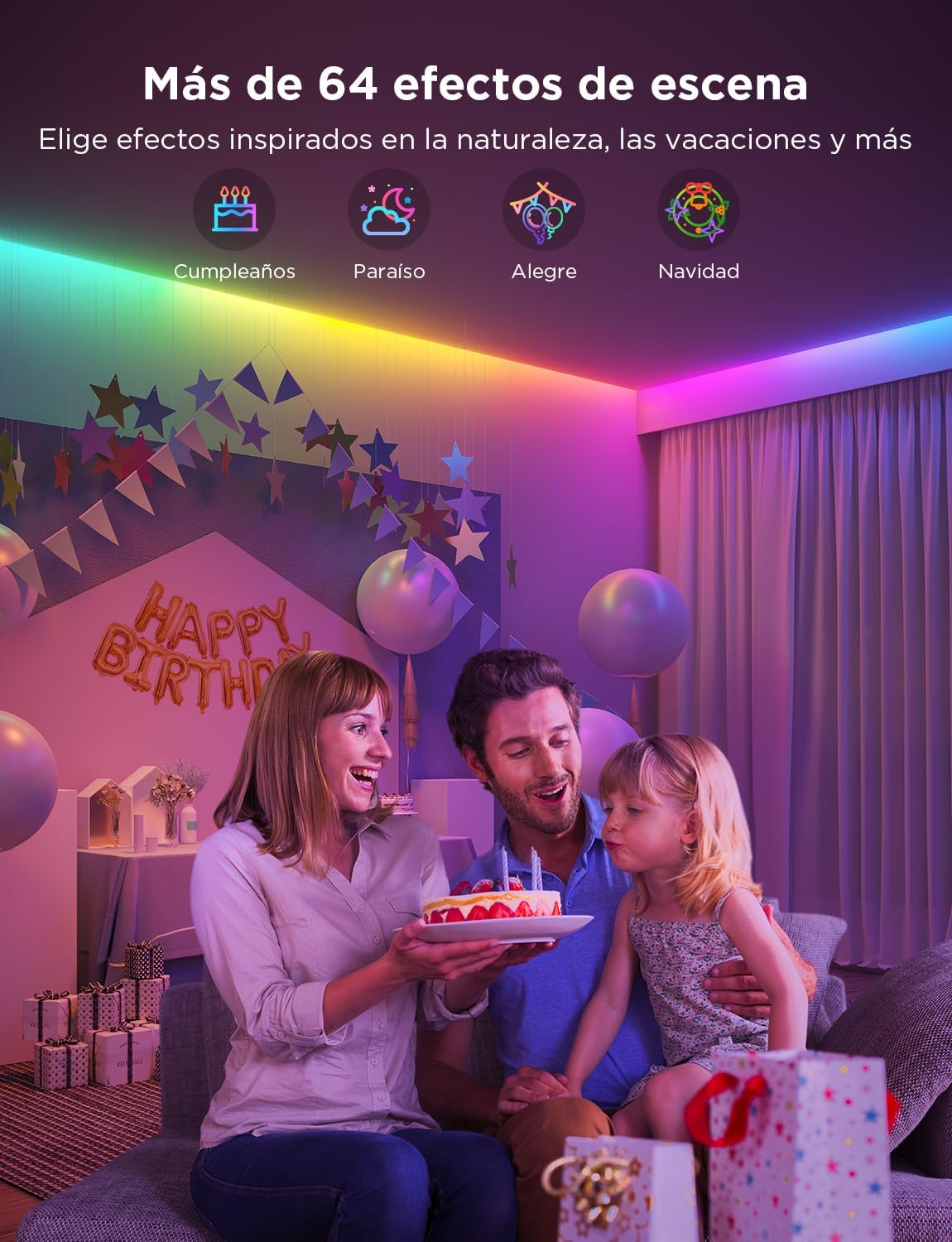 LUCES GOVEE H612A BASIC WIFI RGBIC + BLUETOOTH LED STRIP WITH PROTECTIVE COATING 5 METROS H612AAD110M