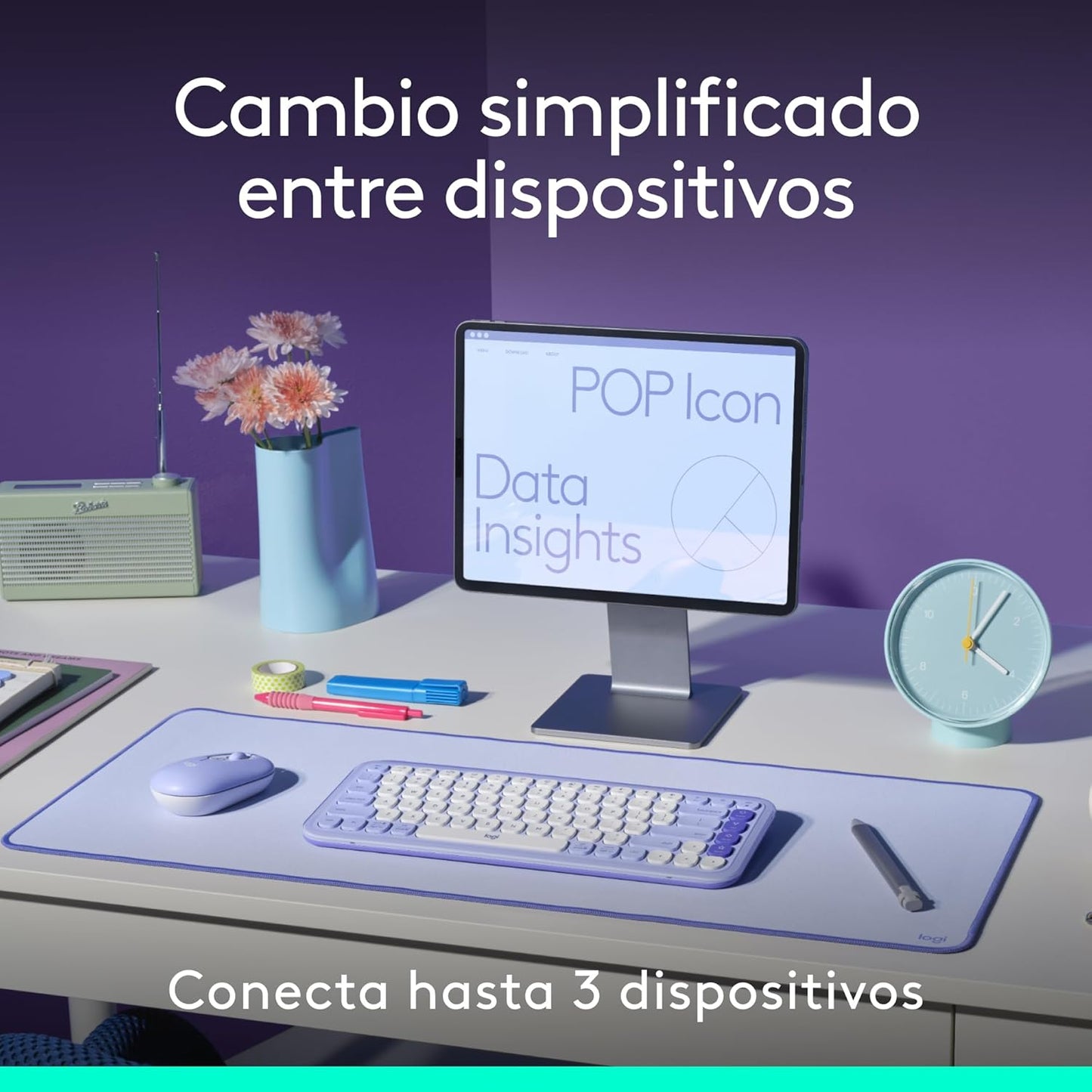 Teclado Logitech Pop Icon Combo - Lila