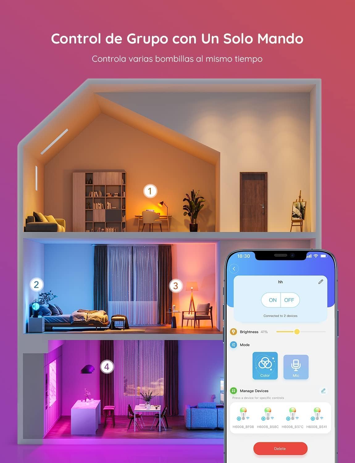 Bombillos Inteligentes Govee 2-Pack H6004 WiFi