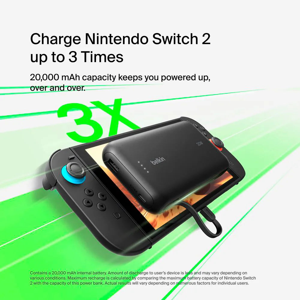 Power Bank Belkin para Switch 2 20k - 30W - Negro
