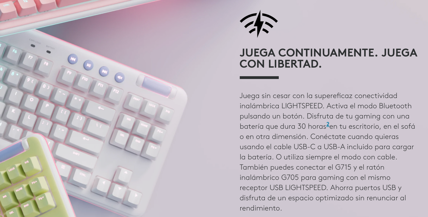 Teclado Logitech G715 TKL - Blanco