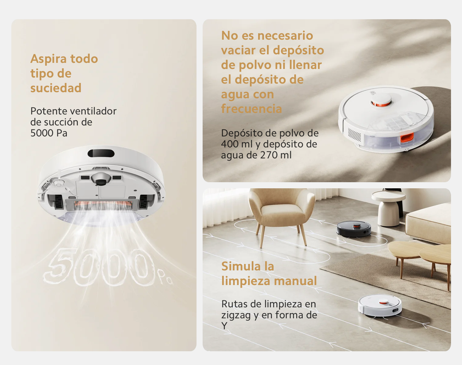 Aspiradora y Trapeadora Xiaomi Robot Vacuum S20 (versión US) - Blanco