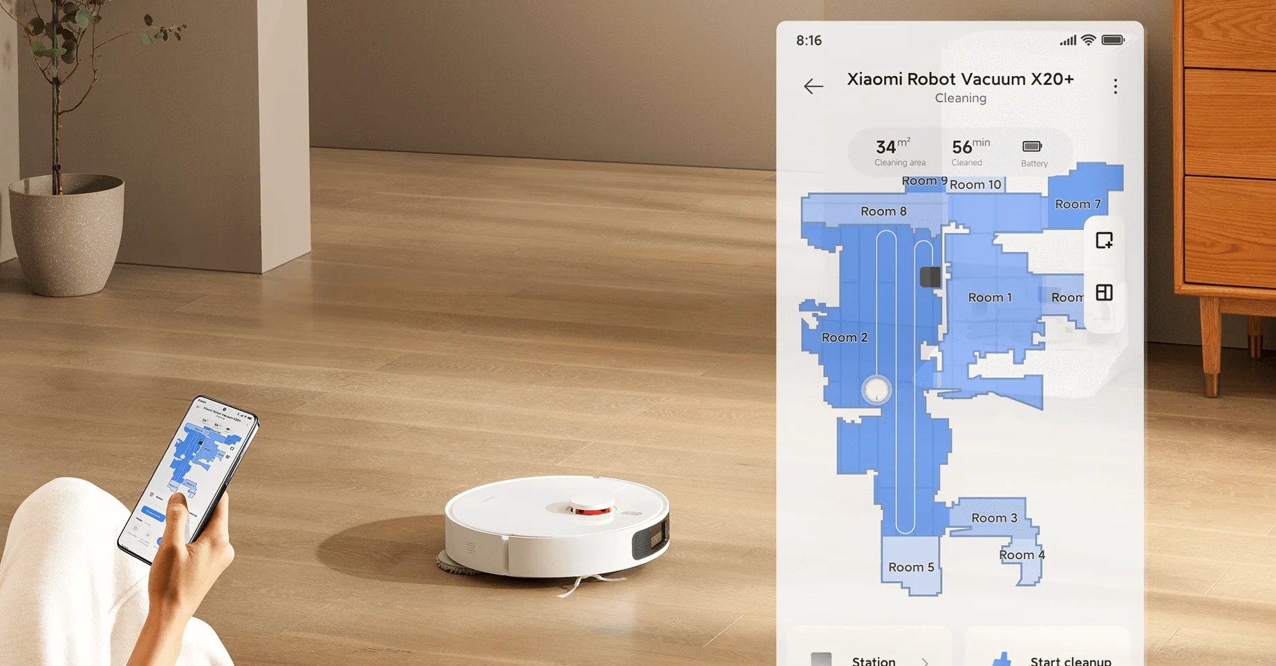Aspiradora y Trapeadora Xiaomi Robot Vacuum X20+ (versión US)