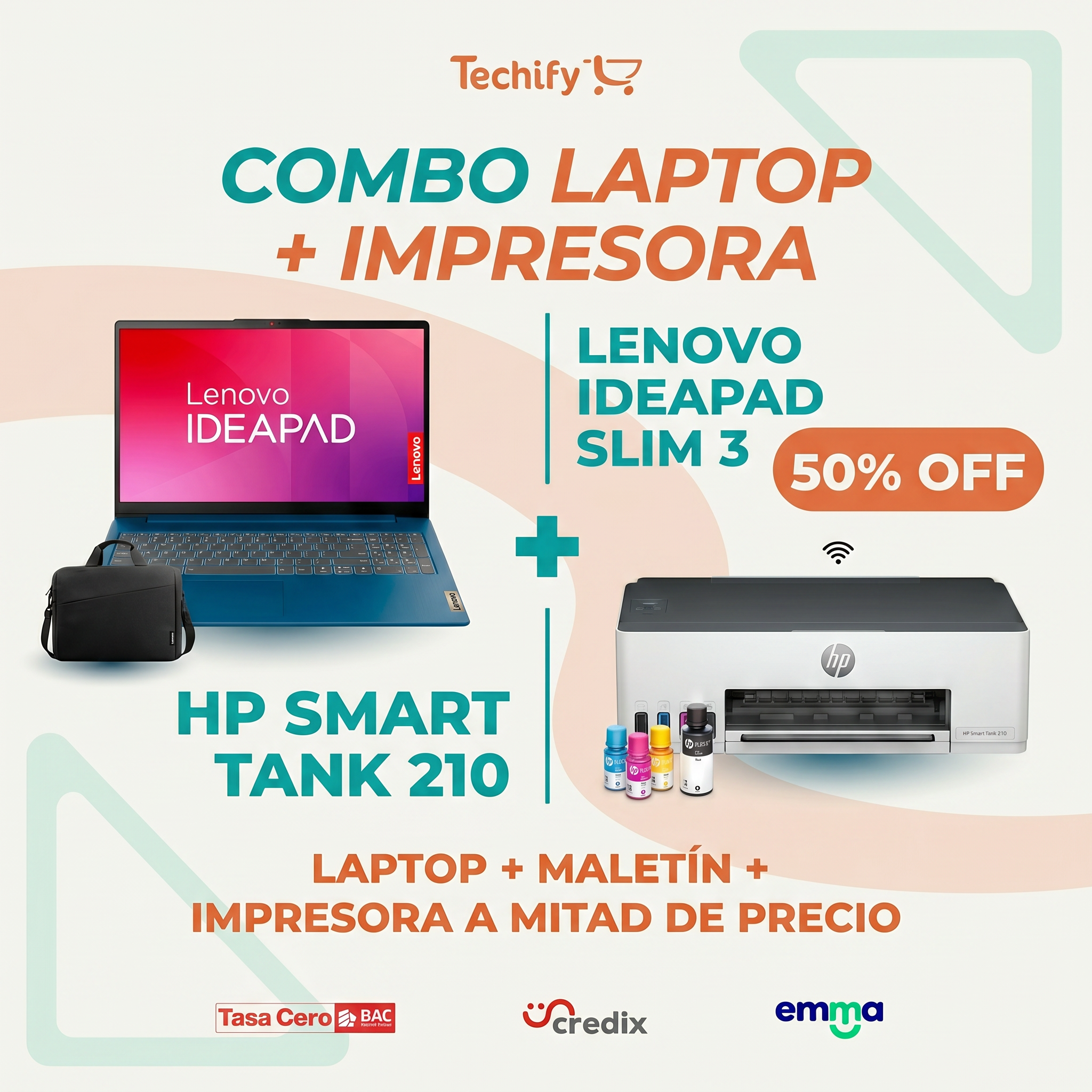 Combo Laptop Lenovo IdeaPad Slim 3 + Impresora HP 210