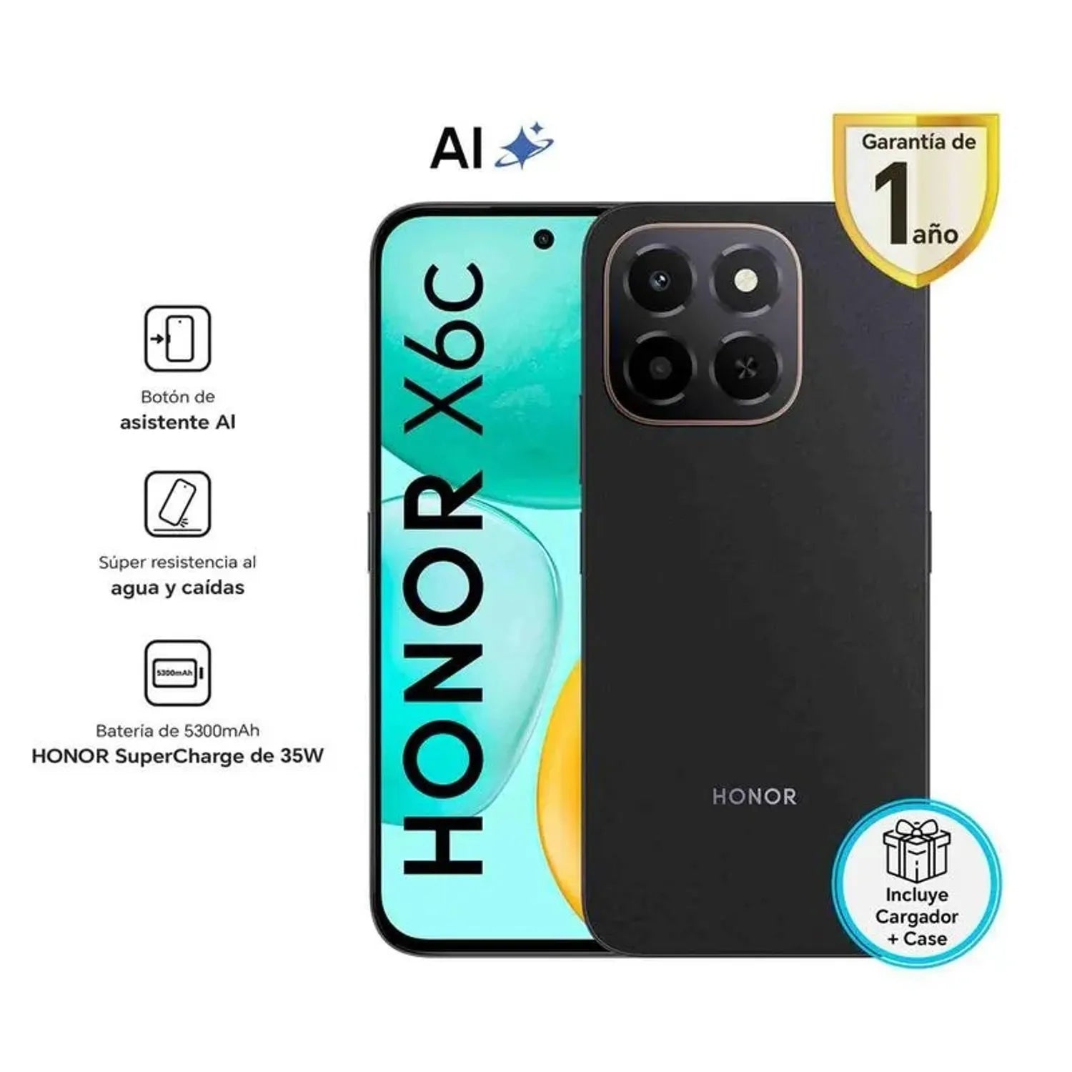 Celular Honor X6c - 256GB - Negro